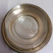 Glass and Brass Candy Dish with Bowl