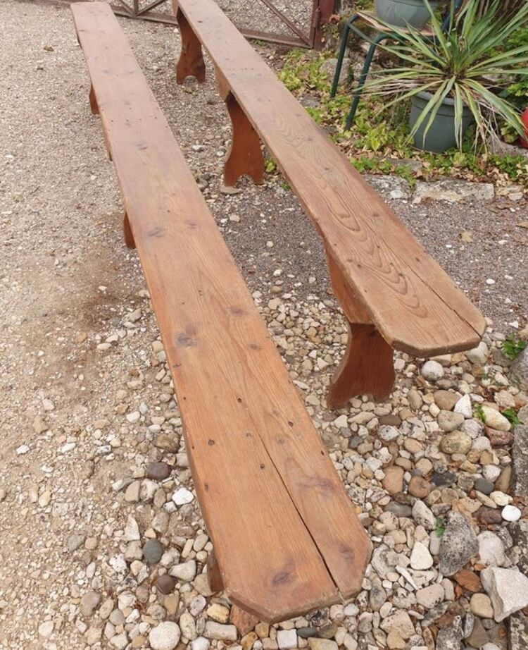 Pair of wooden benches