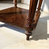 Antique bedside table in solid wood, turned base