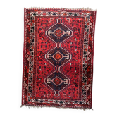 Tapis en laine fait main des années 1930 avec trois médaillons, 114 × 159 cm - 1C1294