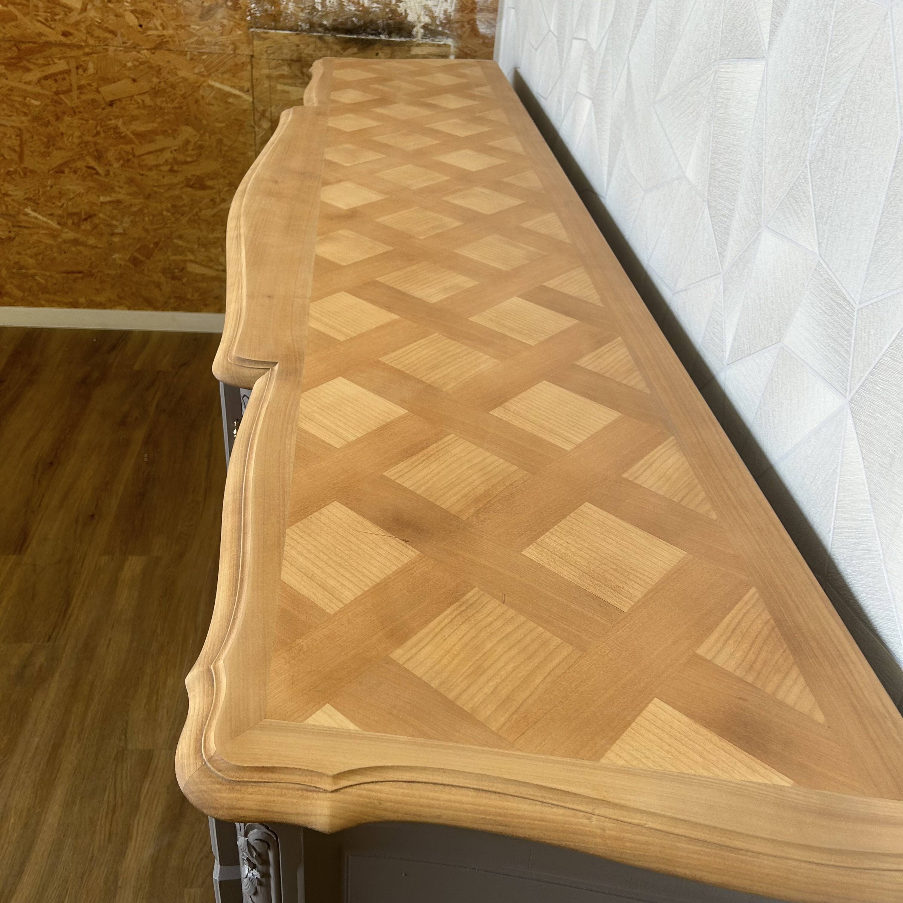 Vintage Regency sideboard restyled in taupe