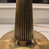 Antique Second Empire Napoleon III table lamp, 1870, brass and opaline glass