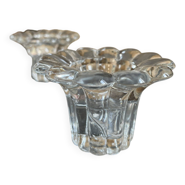Paire de chandeliers italiens en verre