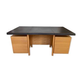 Bureau chêne et cuir design création de la designer Bethan Gray en exclusivité pour Habitat