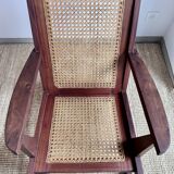 Reconstruction armchair in teak and caning