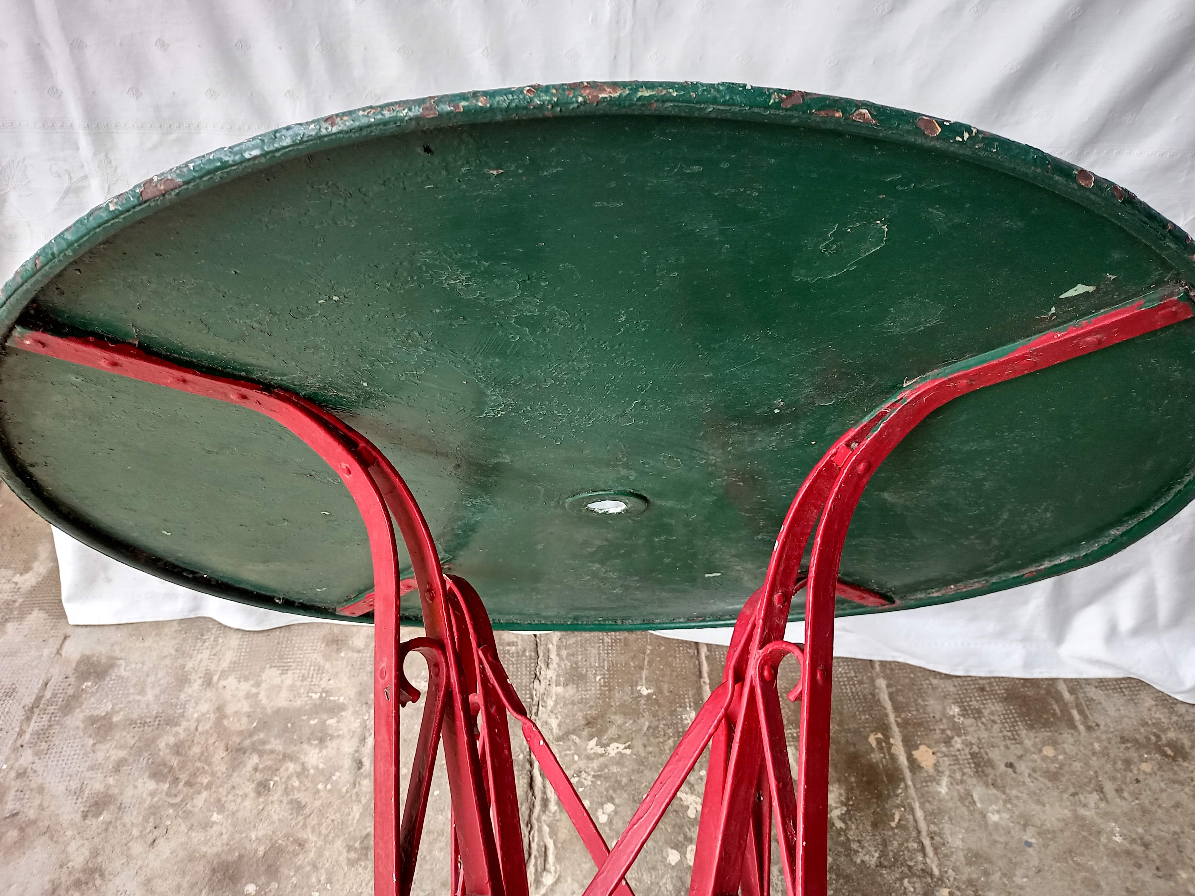 Eiffel style riveted metal garden table