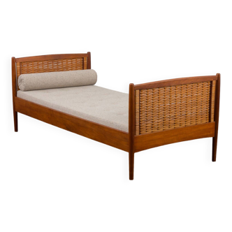 Mid-century Teak and Cane Daybed attr. to Kai Winding, Denmark, 1950s