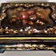 Burgauté writer with gilding, decorations painted with flowers, Napoleon III era