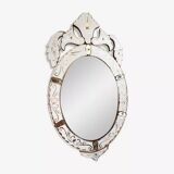 Large oval Venetian mirror with closed sides, 1940