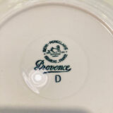 5 hollow plates ceranord faïence-provence yellow and green