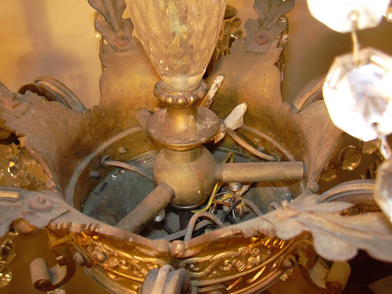 Chandelier, crystal bronze chandelier with dragon heads