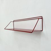 Vintage red metal wall unit book shelf , 1970s