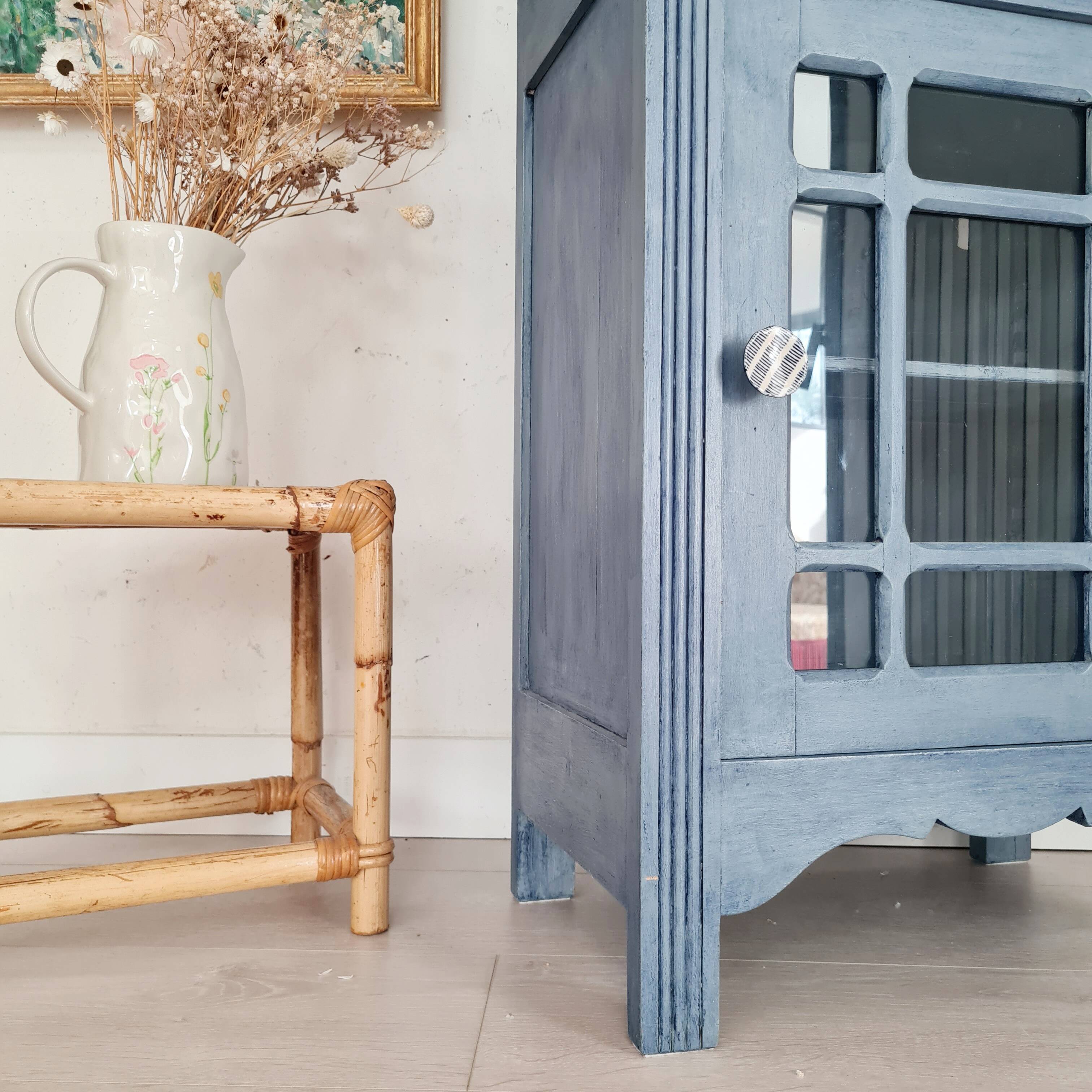 50s display case - small blue dresser