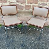 Pair of chairs Cesca B32 by Marcel Breuer Italy 1980