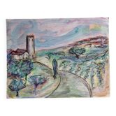 Pastel à l'huile, carnet d'un voyageur en Toscane 11, 31 x 24 cm