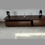 Extendable TV cabinet with walnut finish