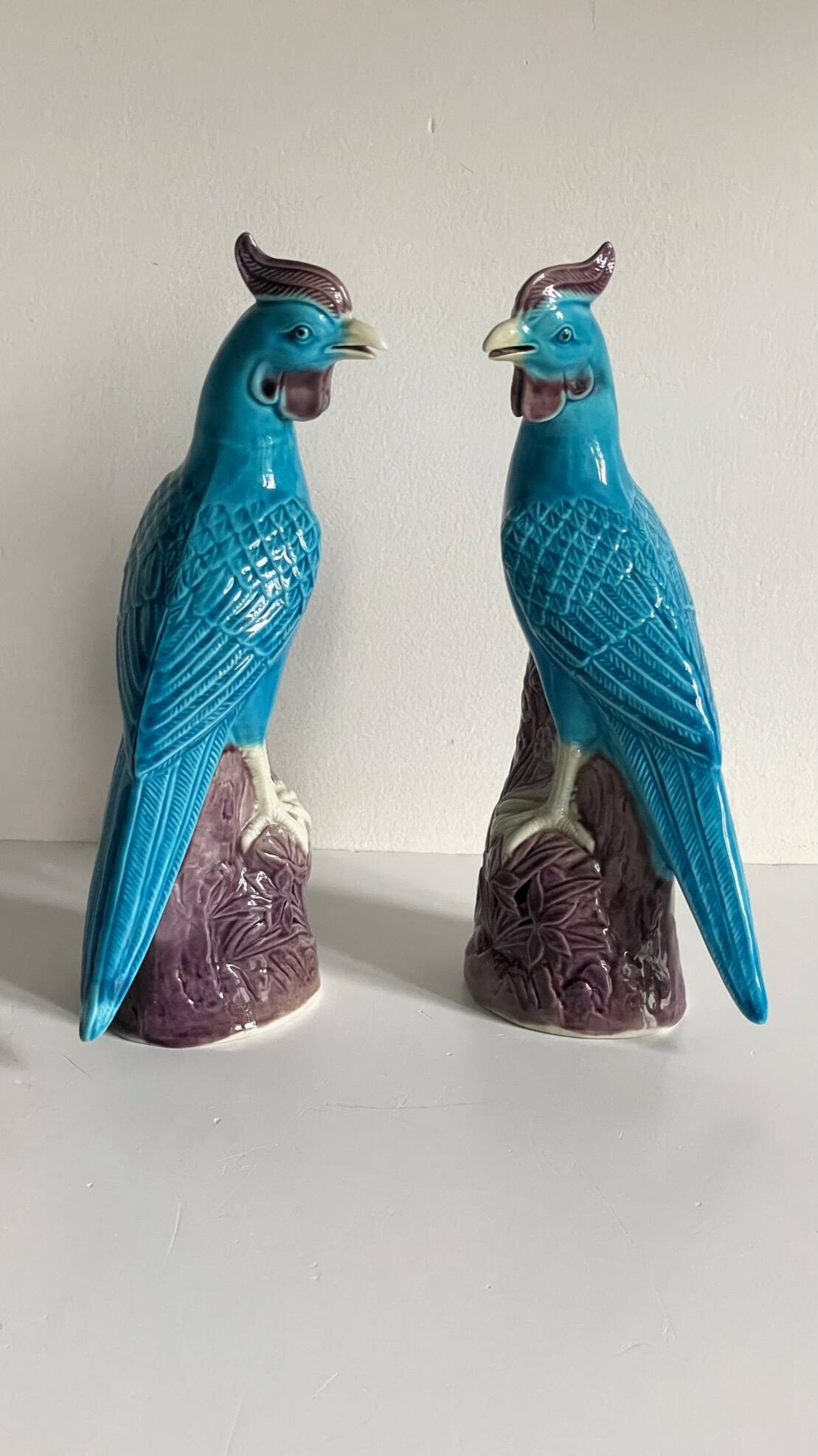 Pair of phenix birds chinese porcelain early 20th century
