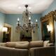 Crystal Beaded Murano Glass Drop Chandelier 1950’s