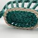 Vintage fruit basket in green enamelled woven earthenware