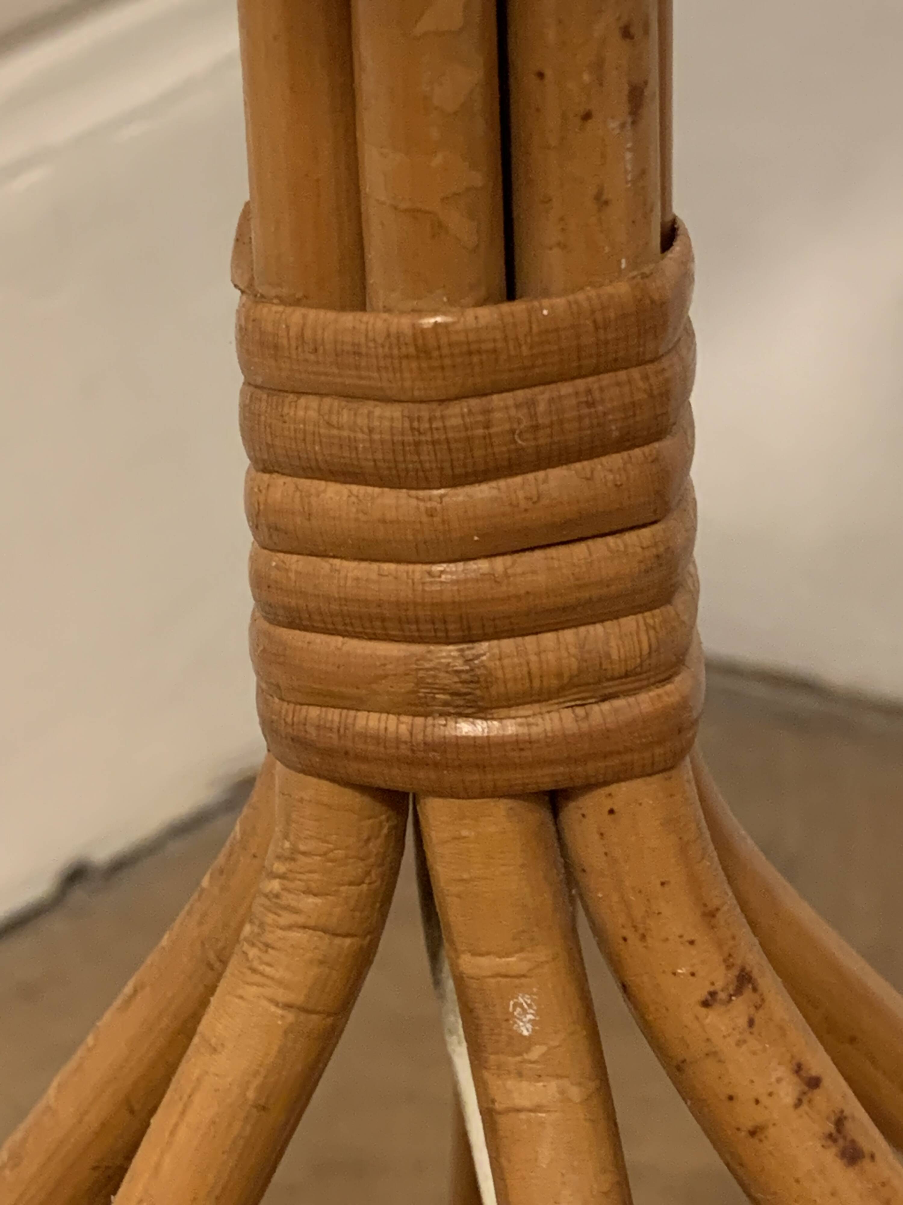 Rattan tripod lamp 1950 H47