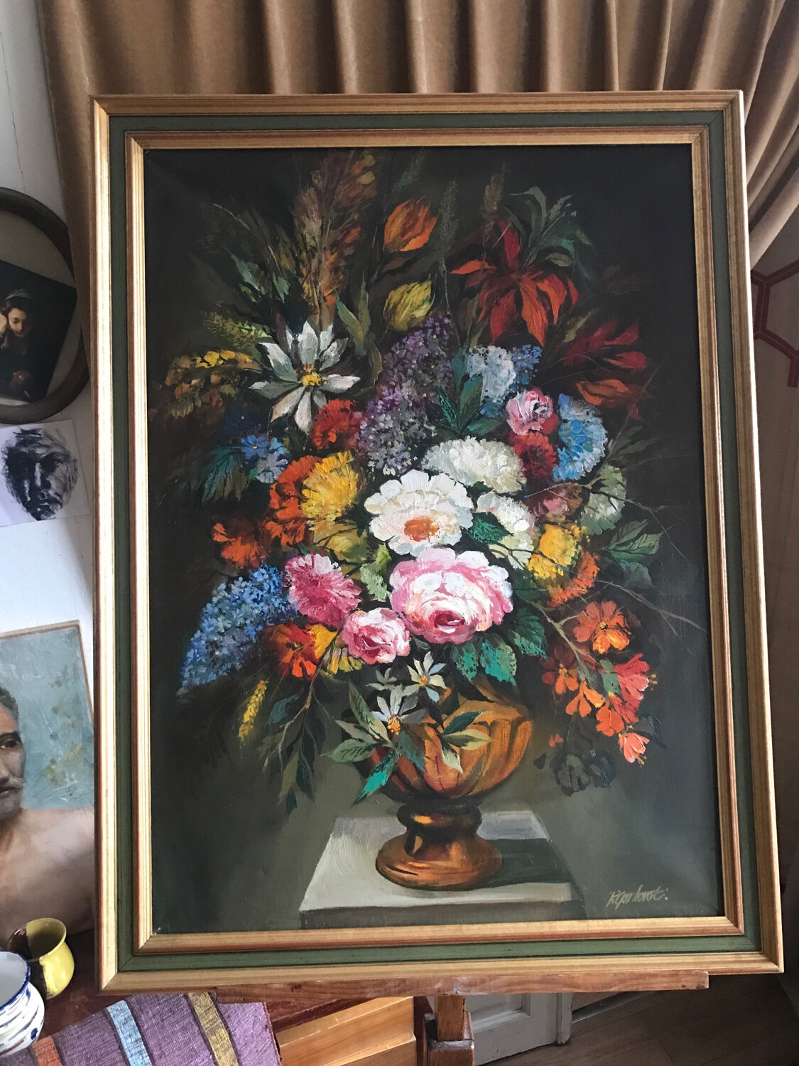 Still life with flowers, oil on canvas