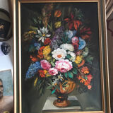 Still life with flowers, oil on canvas