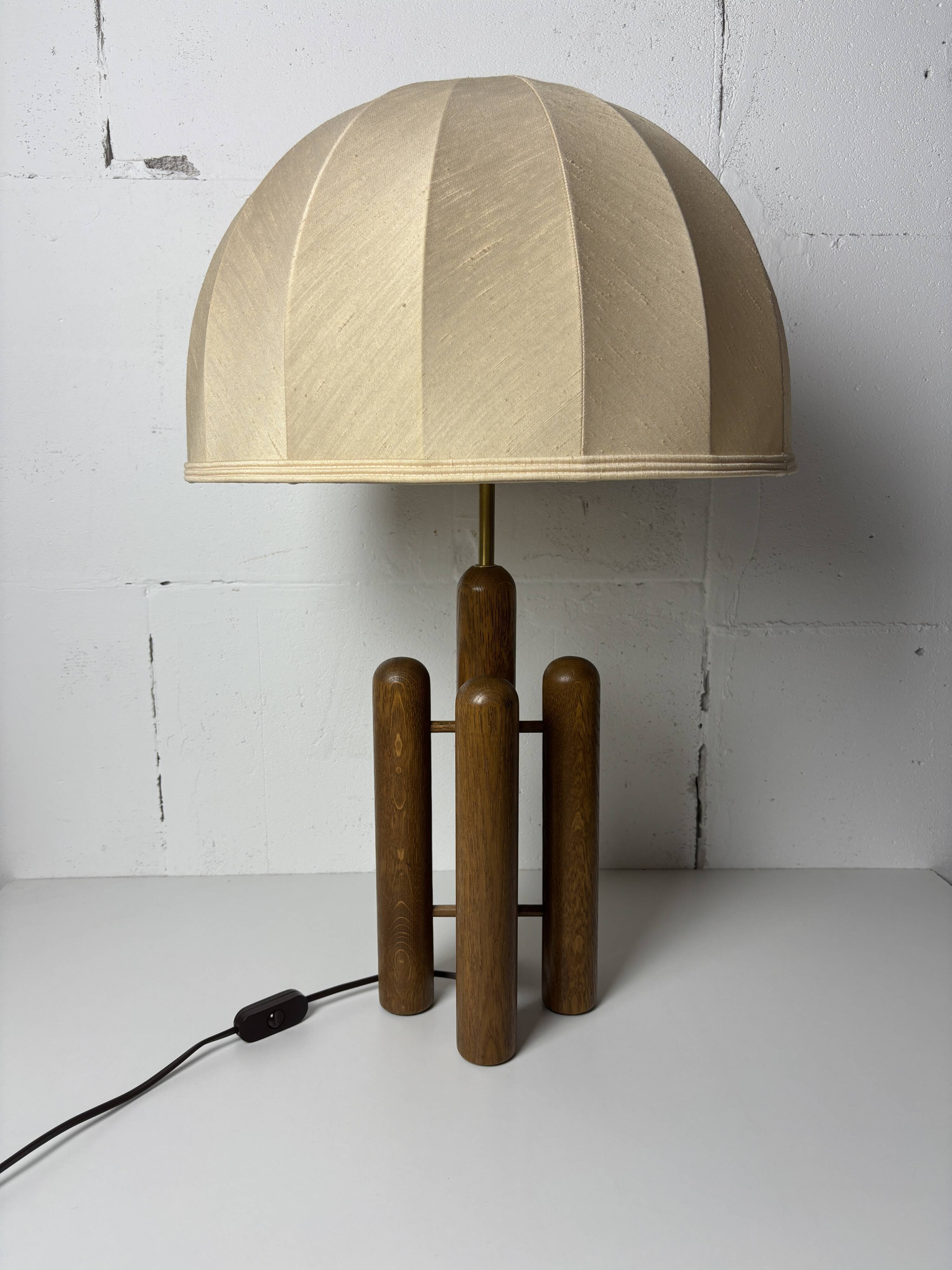 Midcentury organic sculptural architectural mushroom table lamp by Temde