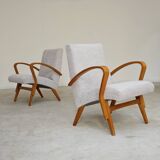 Pair of restored armchairs in large bouclette by Frantisek Jirak for Tatra 1960