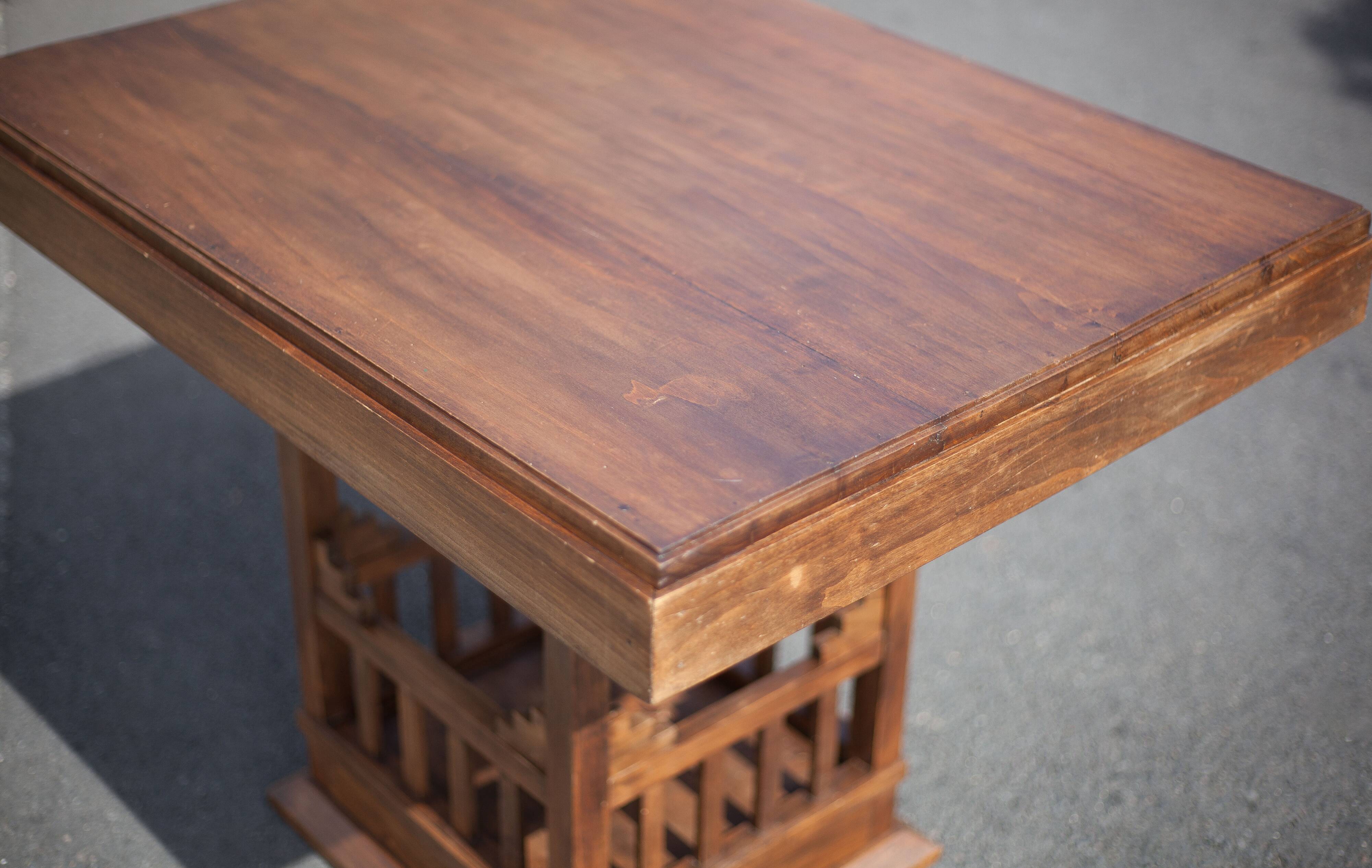 Vintage wooden dining table, wooden table, living room table, interior decor