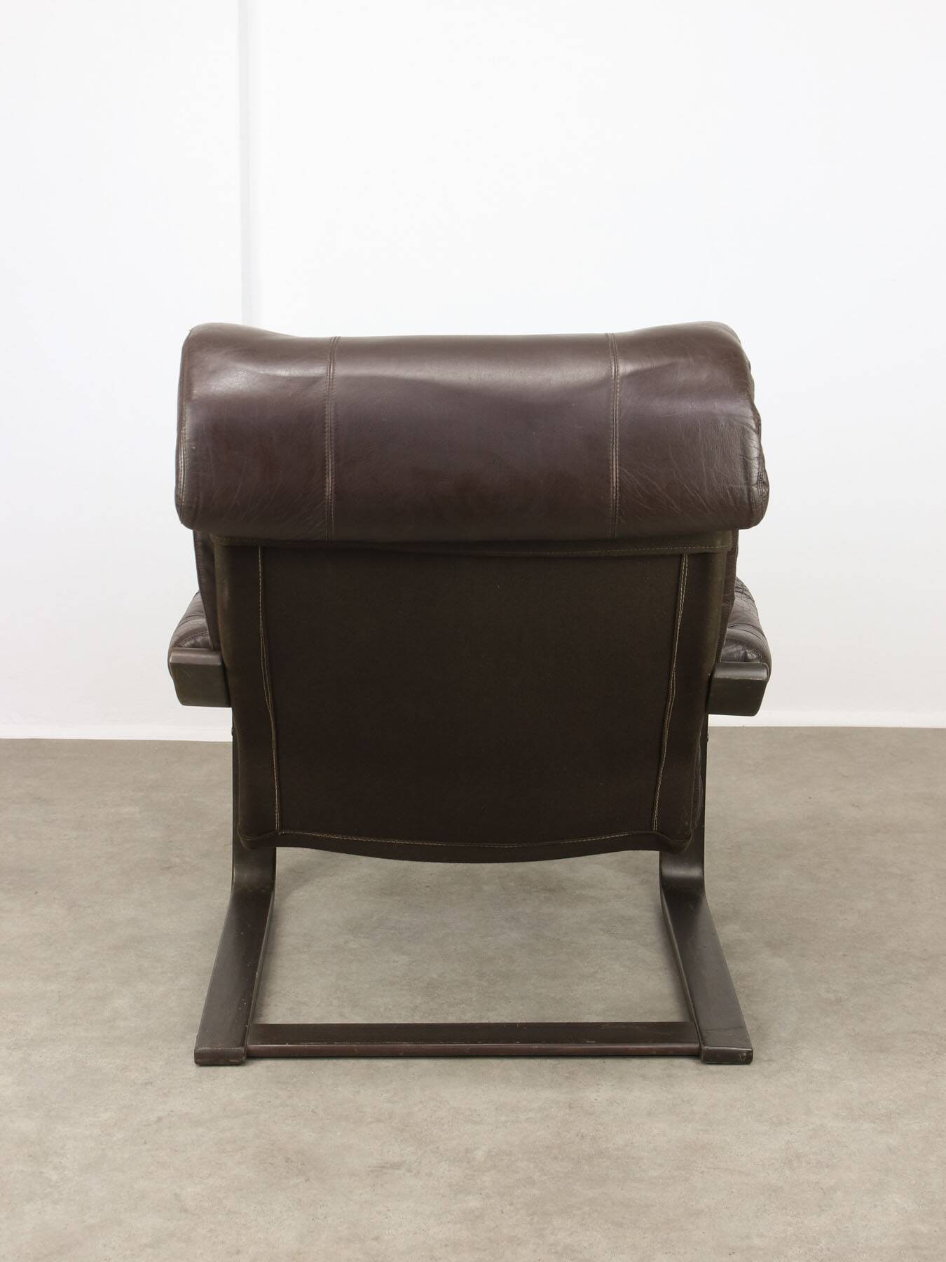 Luxurious Lounge Armchair in Leather, 1970s