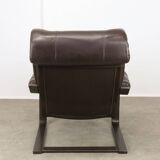 Fauteuil de salon luxueux en cuir, années 1970