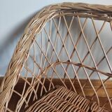 Wicker toy chest bench