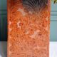 Japanese rectangular vase in Bizen stoneware.