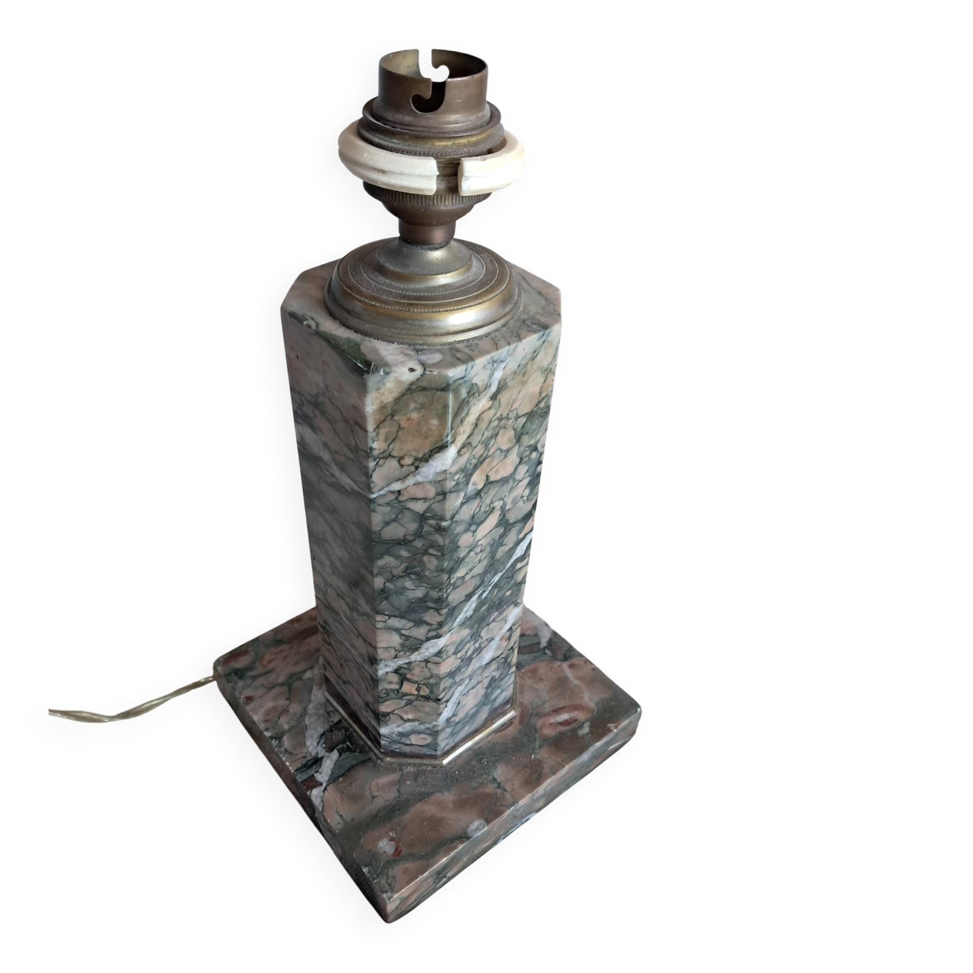 Vintage marble lamp base