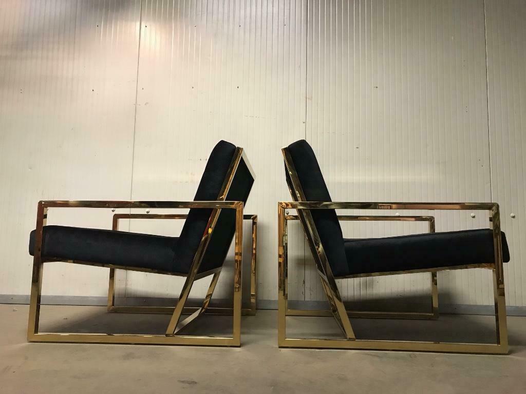 Fauteuil velours & or monoplace