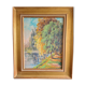 Les arbres sur la berge - huile sur panneau post-impressionniste