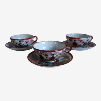 3 Vintage Teacups, Japan