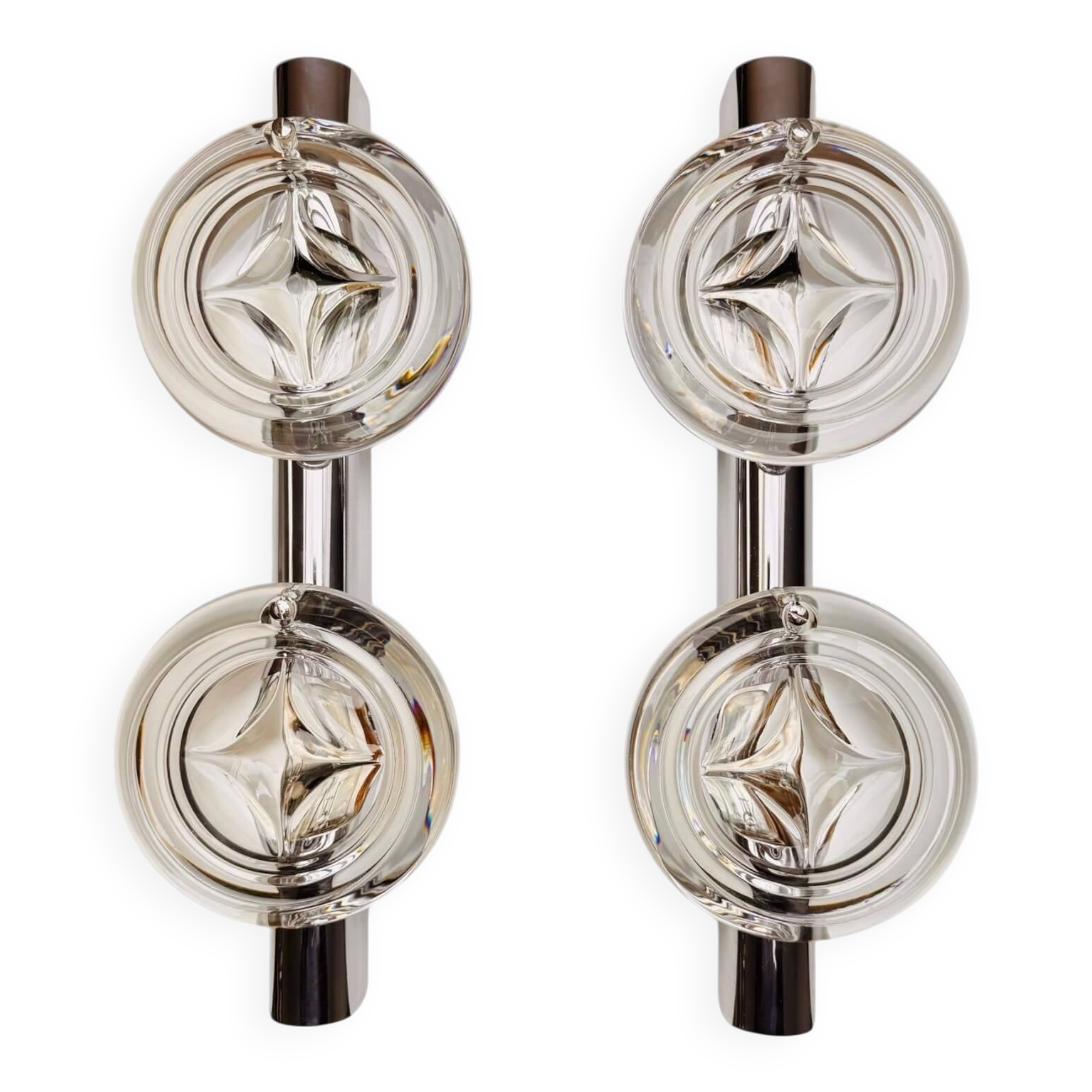 Pair of Space Age 70s double wall lights