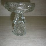 Bougeoir en verre pressé ciselé