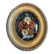 Oval frame with gold patina dried flowers