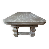 Table basse bois massif style campagne chic / patinée – 120 cm