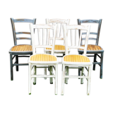 Set of 5 wooden bistro chairs 40 years redesigned