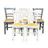 Set of 5 wooden bistro chairs 40 years redesigned