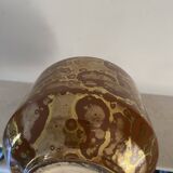 Brown ceramic vase with gilding by Lucien Brisdoux