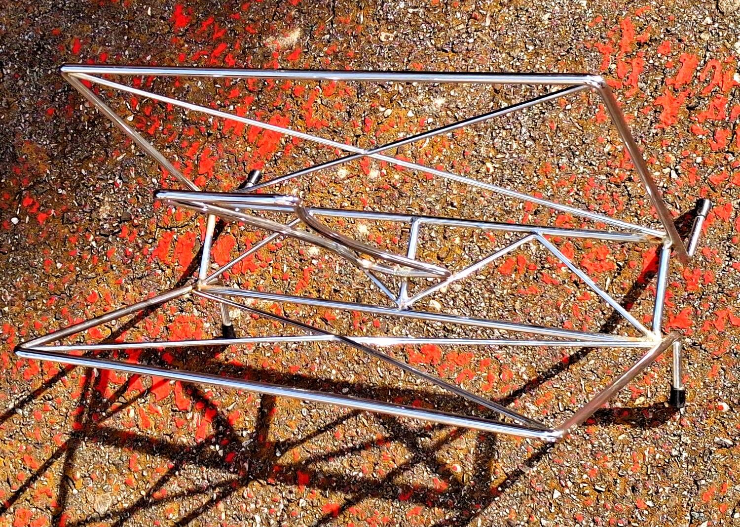 Vintage chrome metal magazine rack