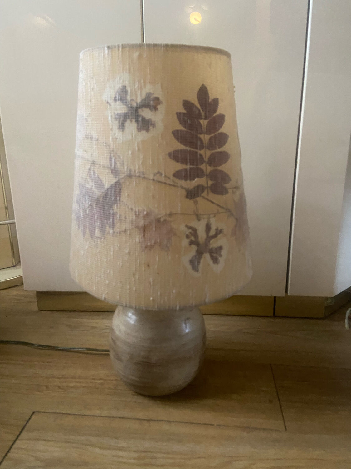 Vintage stoneware lamp signed
