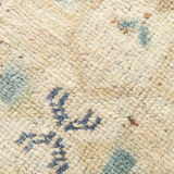 1X2 Blue vintage door mat rug, 1x2 Blue door mat rug, 2.7x1.5 Ft