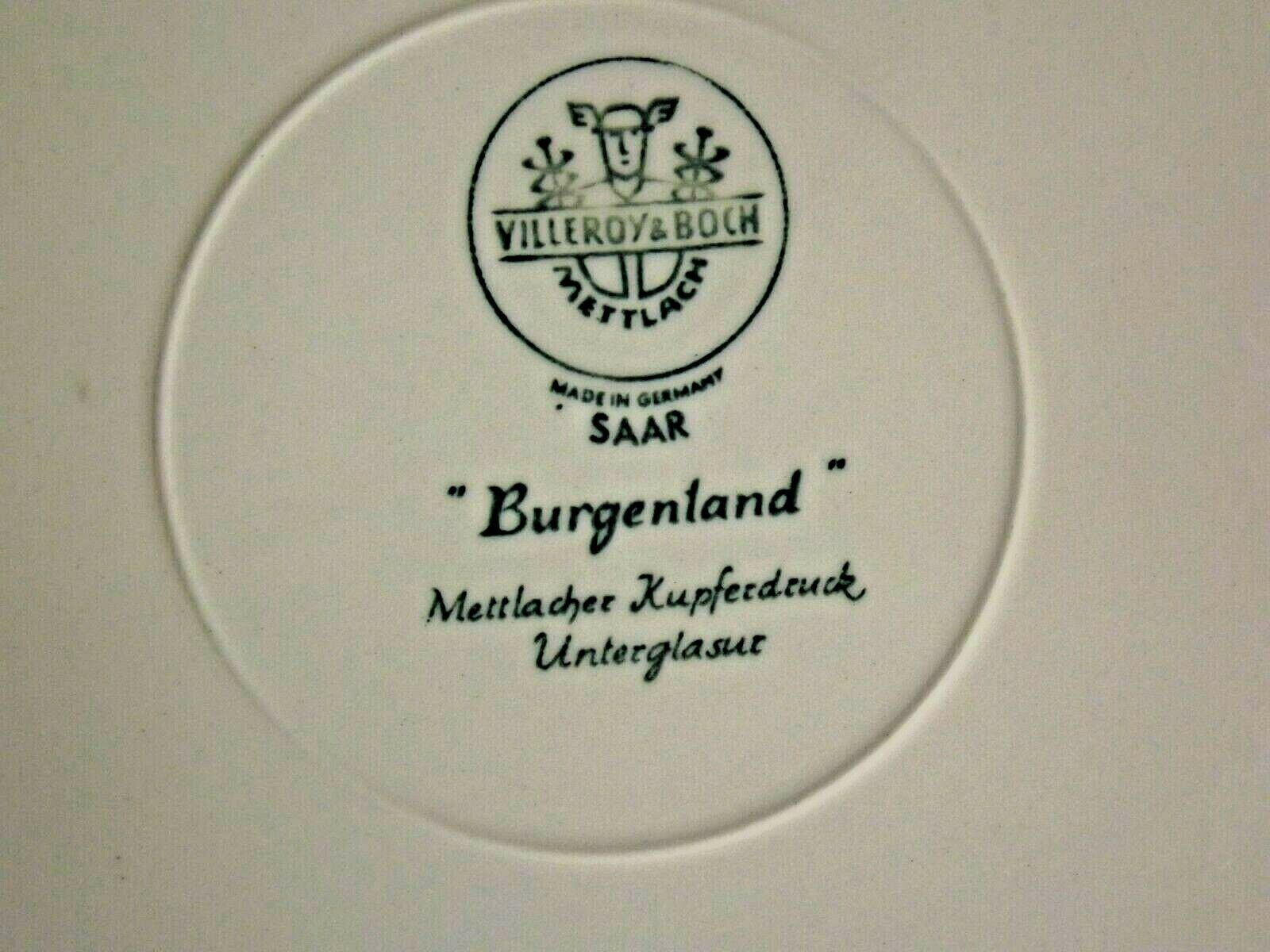 Villeroy And Boch Blue And White Pottery Burgenland Design 4 Dinner Plates 3511