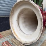 Old large Sarreguemines ceramic pedestal column