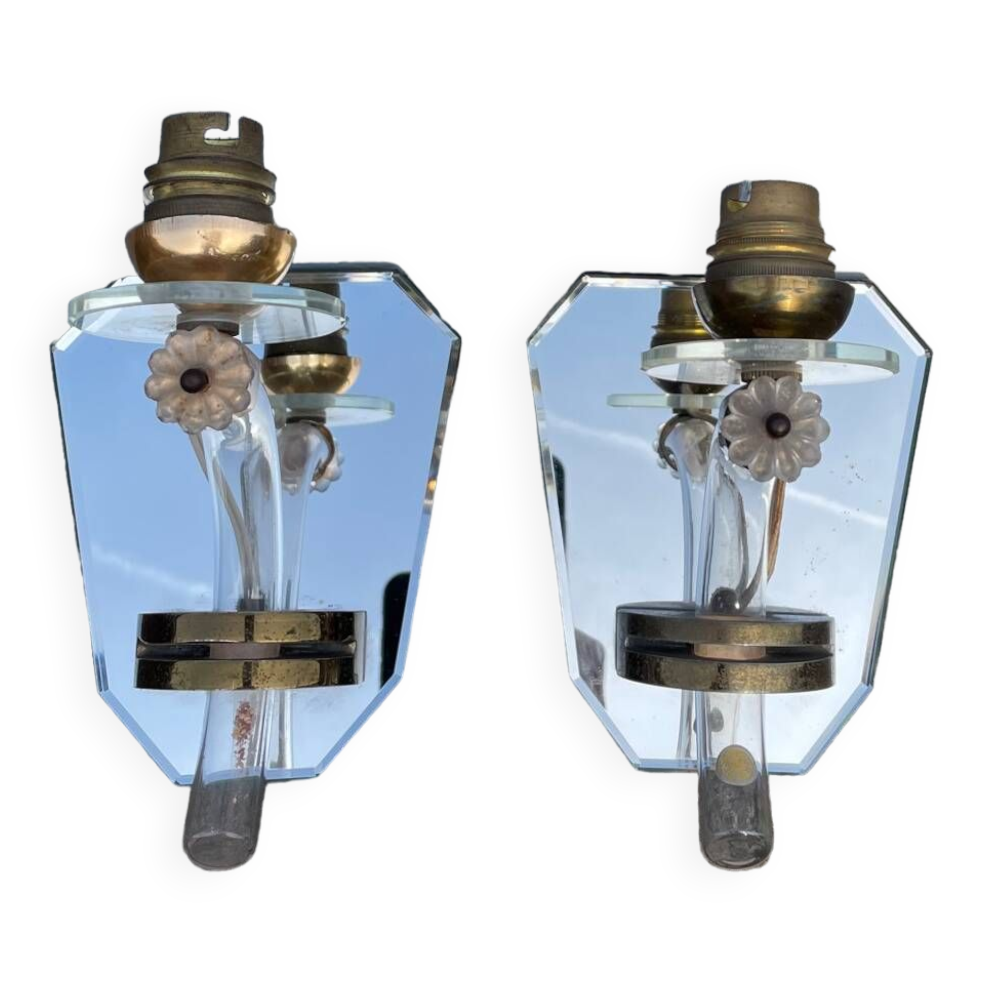 A pair of Venetian Murano wall sconces